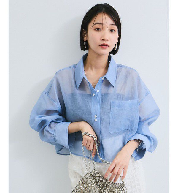 VIS「シアー＆チェックショート丈シャツ」|シャツ・ブラウス|