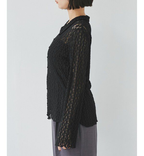VIS「レースポロ襟カーディガン」|カーディガン|