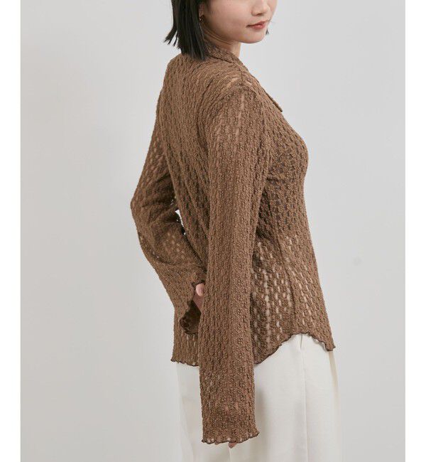 VIS「レースポロ襟カーディガン」|カーディガン|