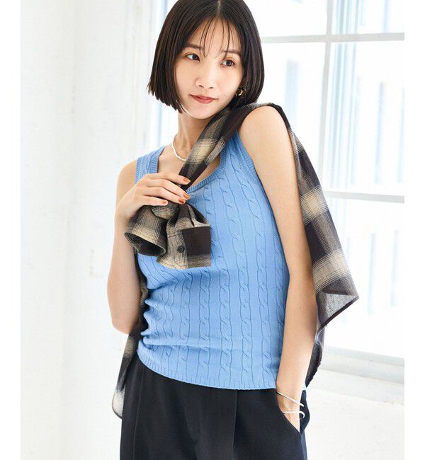 VIS「【前後2WAY】ケーブルニットタンクトップ」|タンクトップ|
