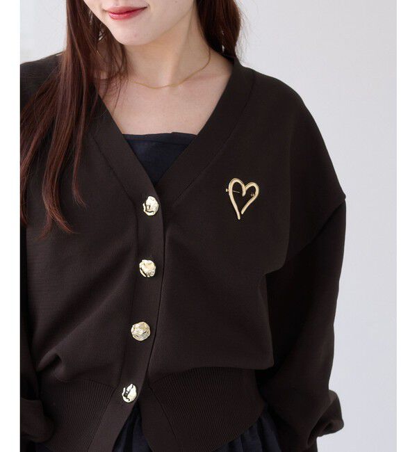 VIS「【WEB限定】メタル釦オーバーサイズカーディガン」|カーディガン|