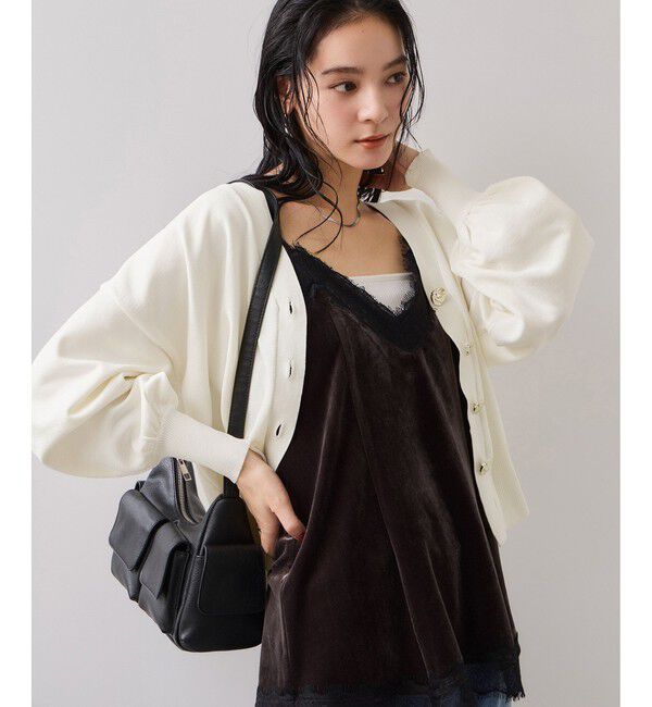 VIS「【WEB限定】メタル釦オーバーサイズカーディガン」|カーディガン|