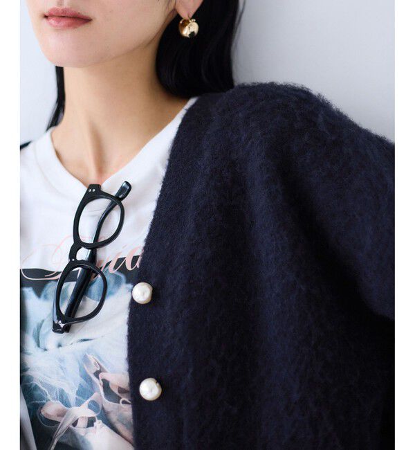 VIS「チェックアソートシャギーニットカーディガン/セットアップ対応」|カーディガン|