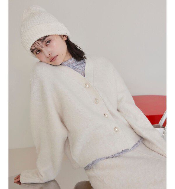 VIS「チェックアソートシャギーニットカーディガン/セットアップ対応」|カーディガン|