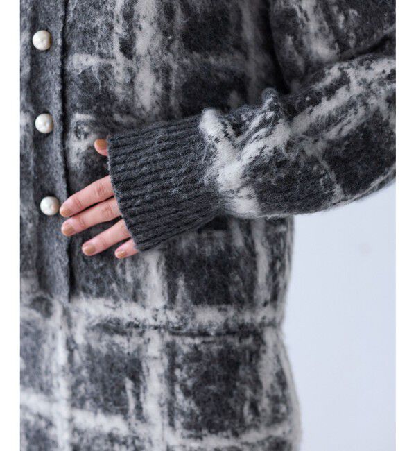 VIS「チェックアソートシャギーニットカーディガン/セットアップ対応」|カーディガン|