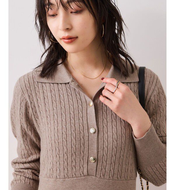 VIS「ポロケーブルモチモチニットワンピース」|ワンピース|