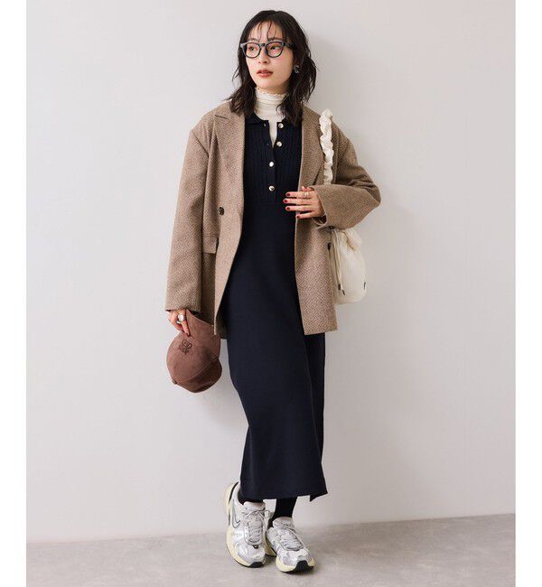 VIS「ポロケーブルモチモチニットワンピース」|ワンピース|ネイビー(40)