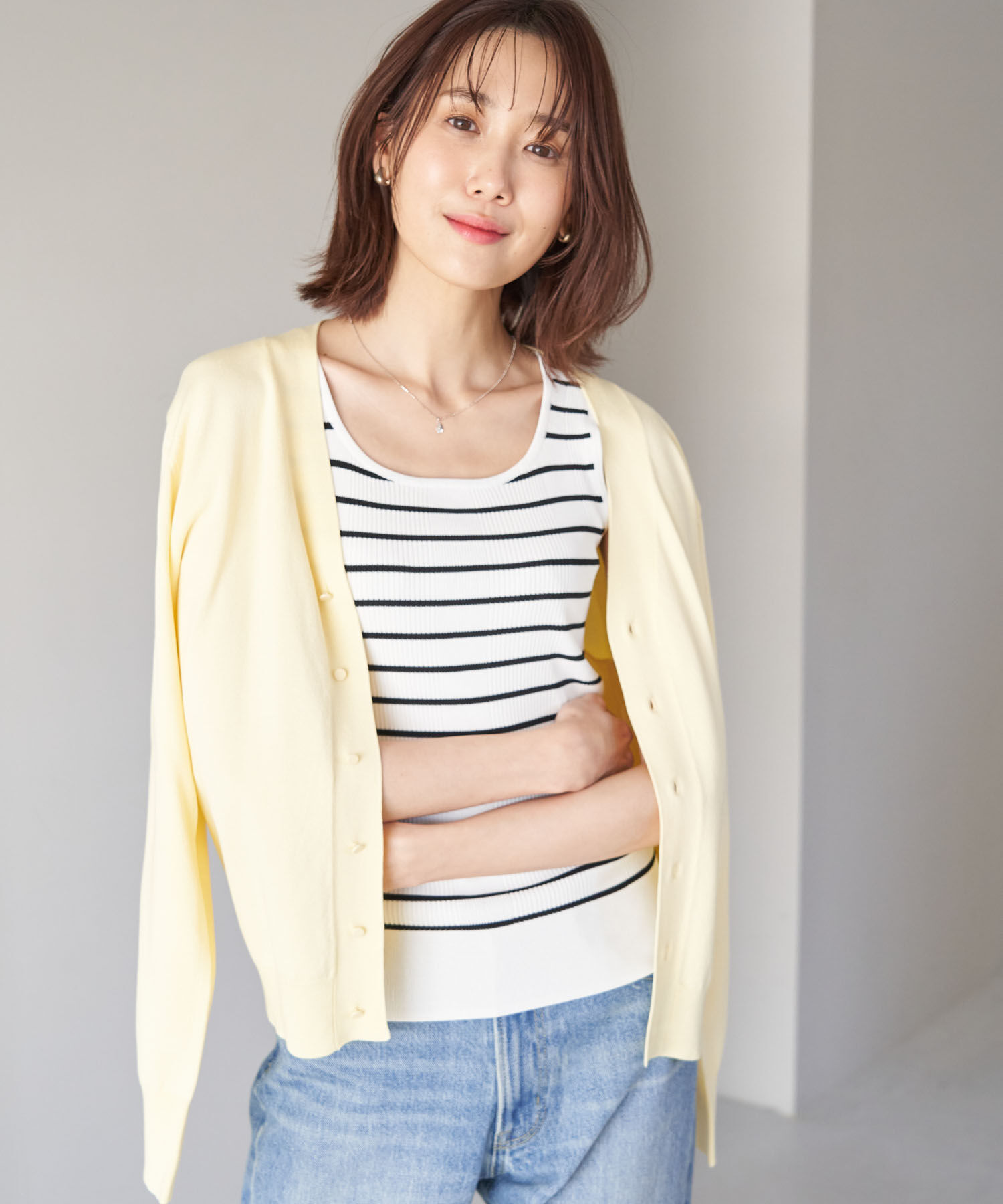 Rope&rsquo;Picnic「UVカット・洗濯機OK/スクエアネックニットタンクトップ」|タンクトップ|