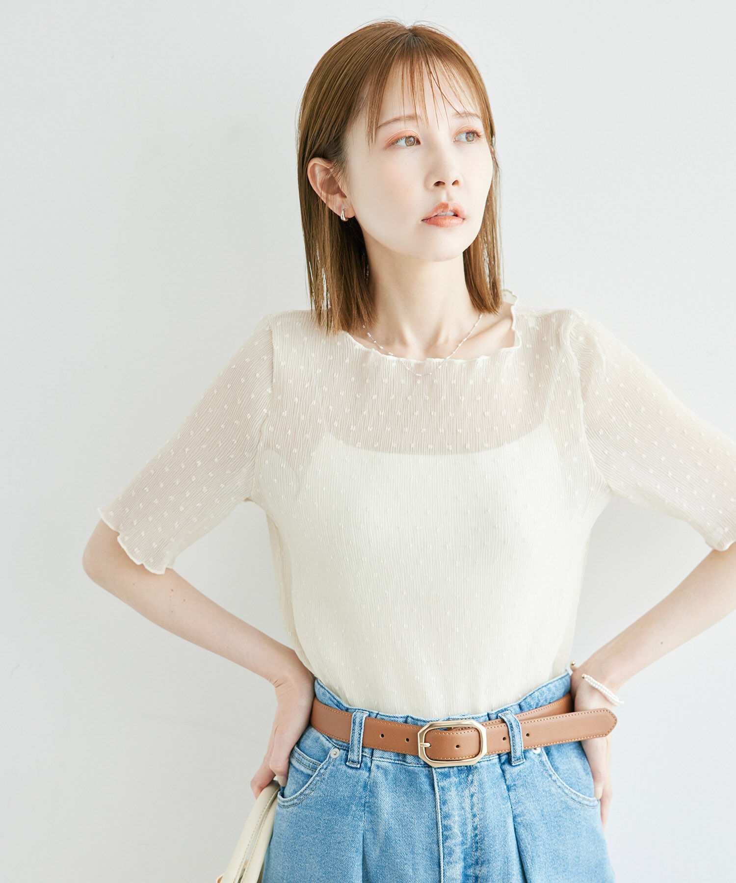 Rope&rsquo;Picnic「ドットシアーブラウス」|シャツ・ブラウス|ホワイト(10)