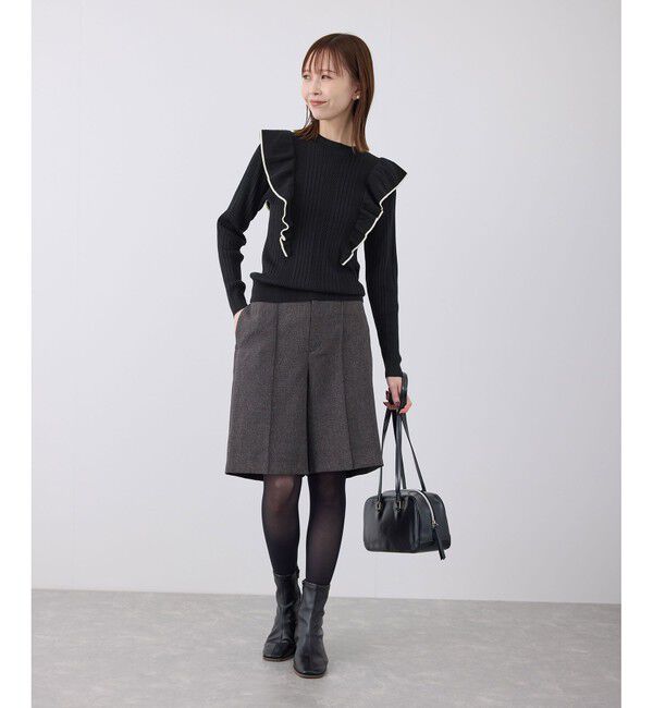 Rope&rsquo;Picnic「ランダムリブフリルニットプルオーバー」|ニット・セーター|