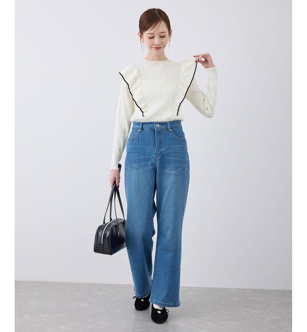 Rope&rsquo;Picnic「ランダムリブフリルニットプルオーバー」|ニット・セーター|