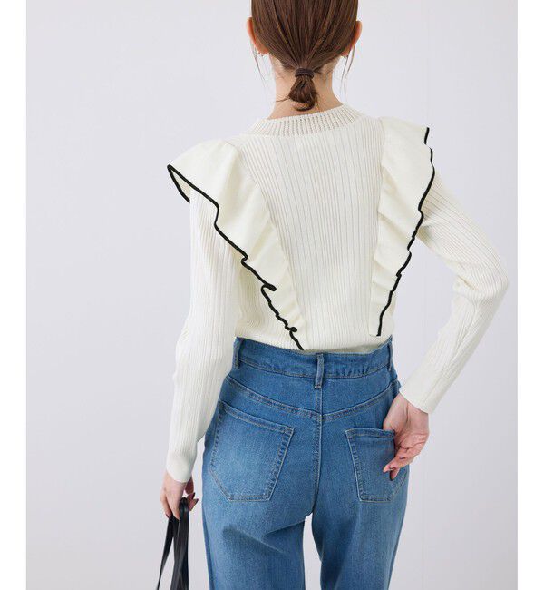 Rope&rsquo;Picnic「ランダムリブフリルニットプルオーバー」|ニット・セーター|