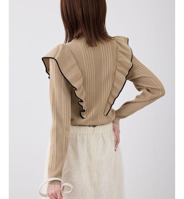 Rope&rsquo;Picnic「ランダムリブフリルニットプルオーバー」|ニット・セーター|