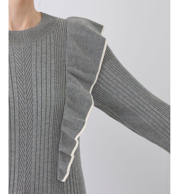 Rope&rsquo;Picnic「ランダムリブフリルニットプルオーバー」|ニット・セーター|