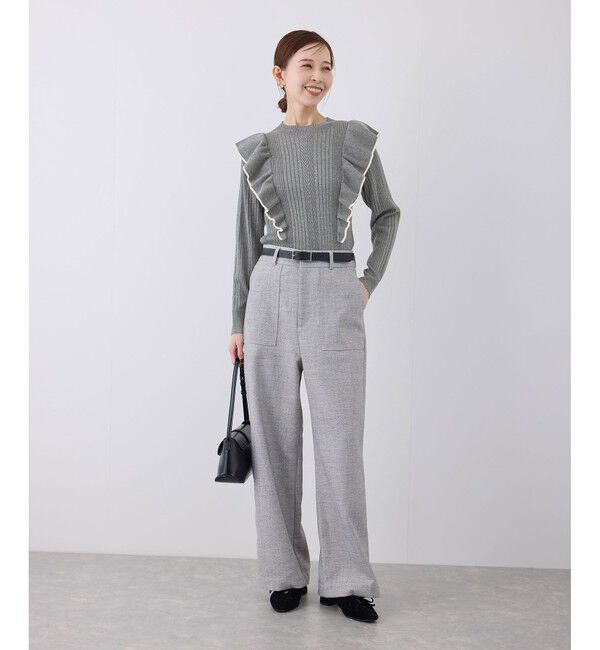 Rope&rsquo;Picnic「ランダムリブフリルニットプルオーバー」|ニット・セーター|