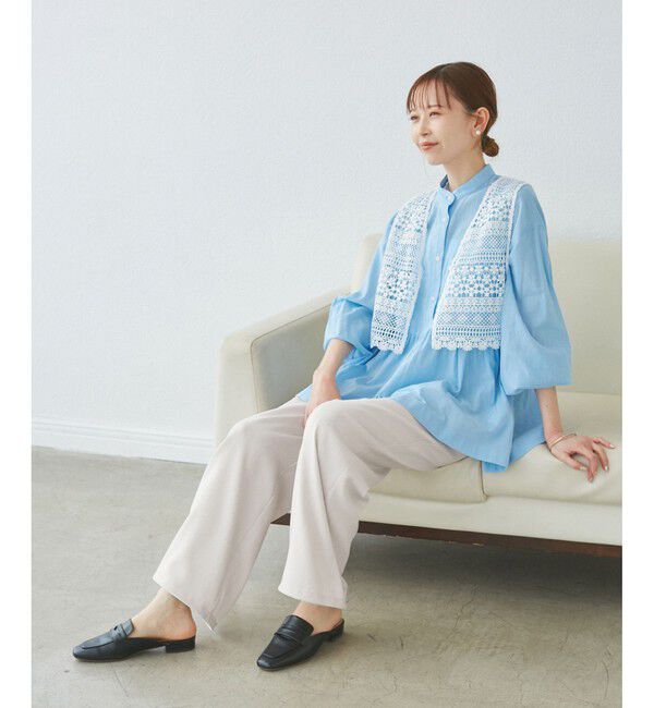 Rope&rsquo;Picnic「ドロストリラックスイージーワイドパンツ」|チノ|