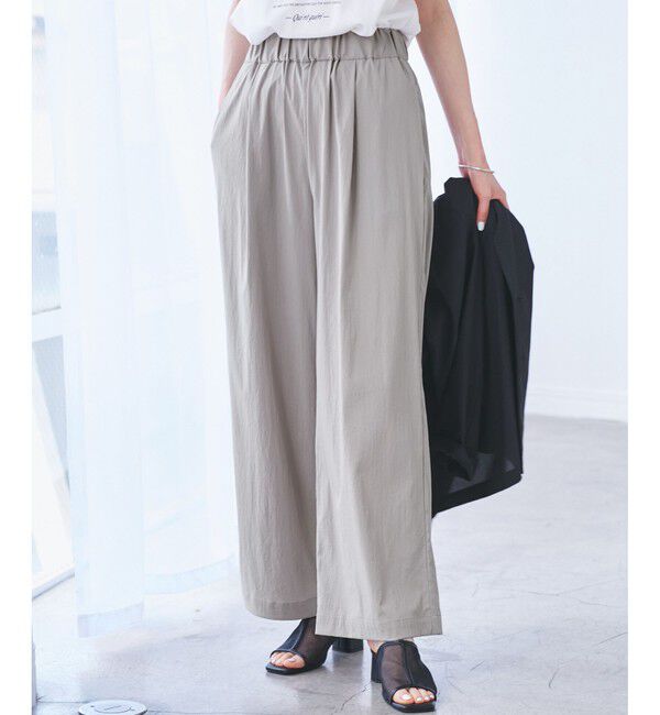 Rope&rsquo;Picnic「【UVカット】レーヨンナイロンイージーワイドパンツ」|チノ|