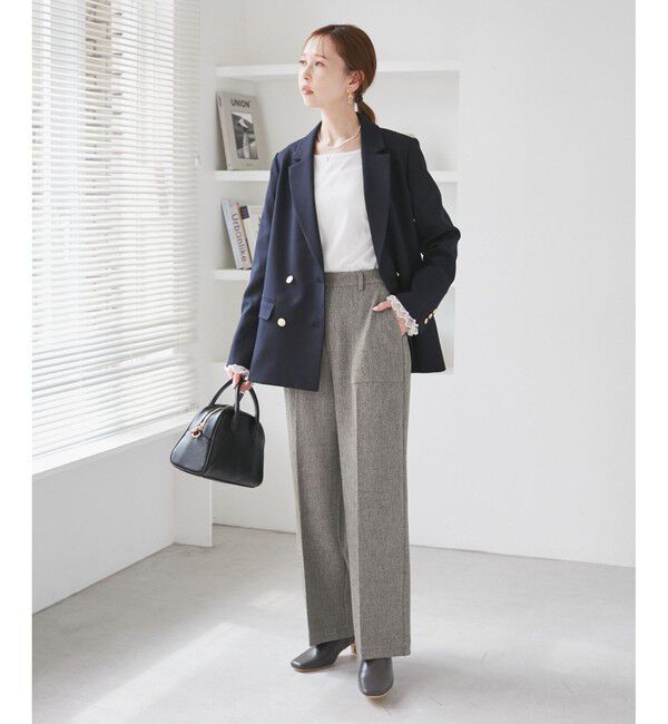 Rope&rsquo;Picnic「ベイカーワイドパンツ/通勤対応」|チノ|