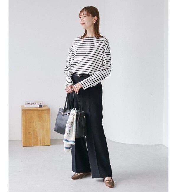 Rope&rsquo;Picnic「ベイカーワイドパンツ/通勤対応」|チノ|