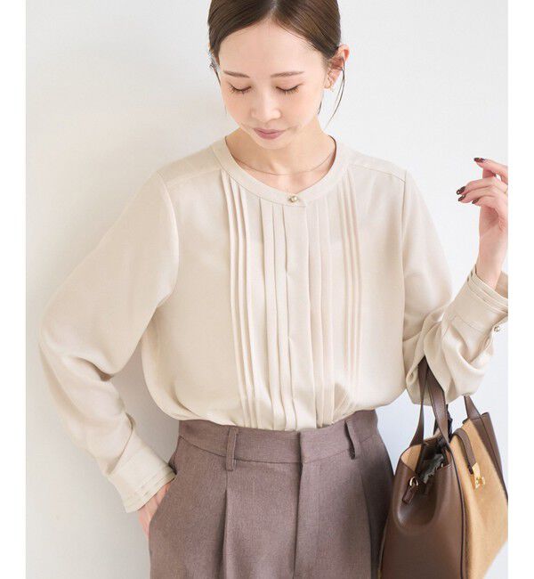 Rope&rsquo;Picnic「フロントピンタックブラウス/一部WEB限定カラー」|シャツ・ブラウス|ベージュ(27)