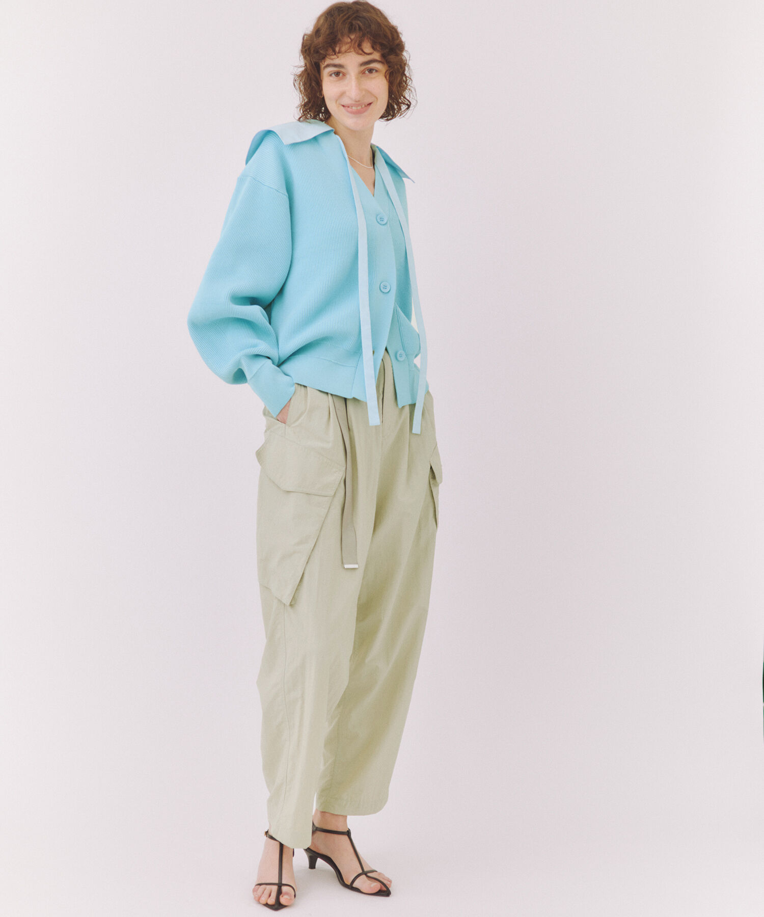 ADAM ET ROPE'「【サステナブル】リサイクルナイロンカーゴパンツ」|カーゴ|