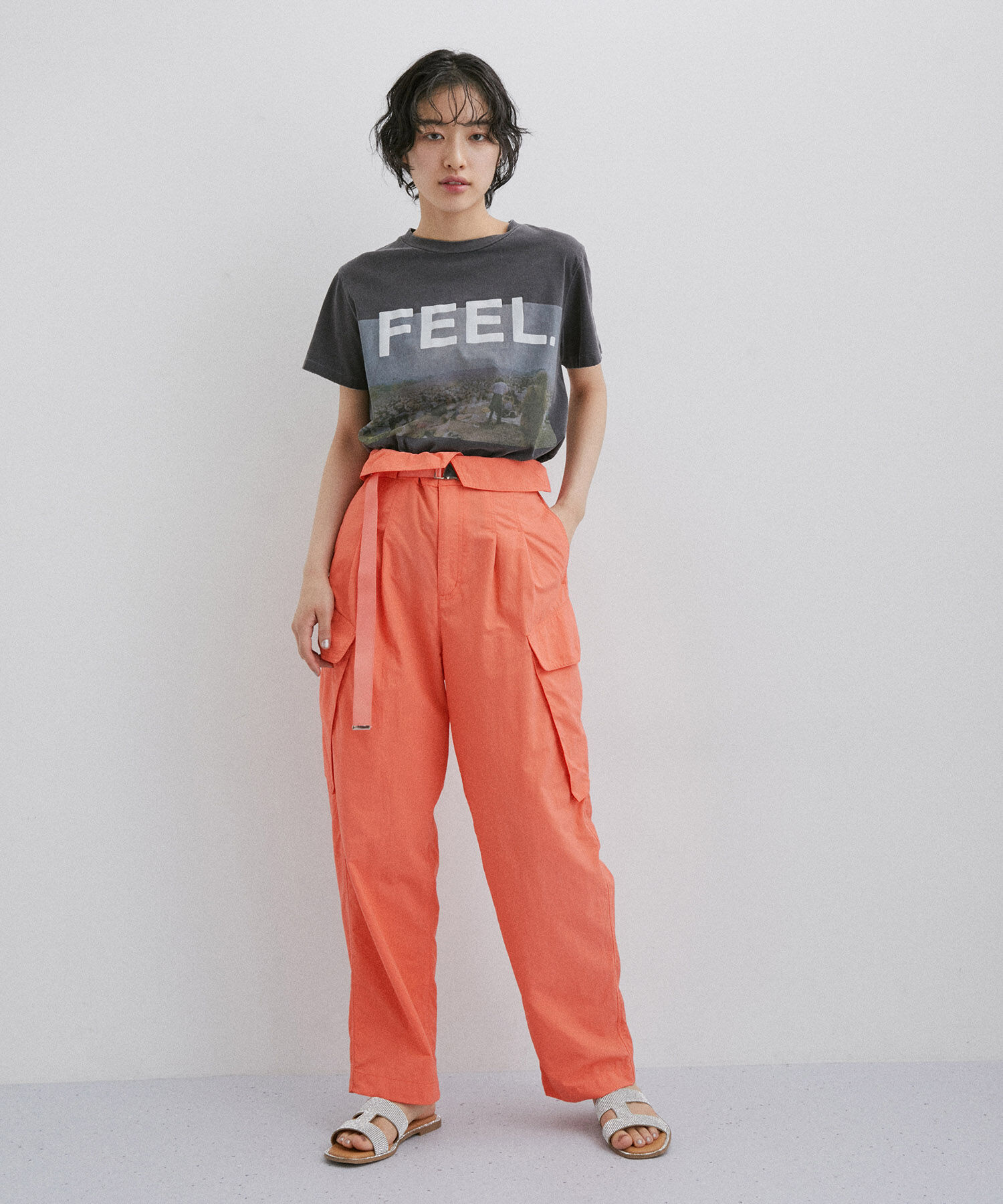 ADAM ET ROPE'「【サステナブル】リサイクルナイロンカーゴパンツ」|カーゴ|