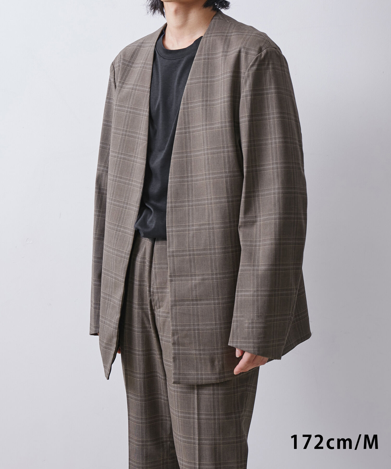 ADAM ET ROPE'「【Chambrer】オーバーサイズ ノーカラー イージー ジャケット / シーズンレス / セットアップ対応」|ノーカラージャケット|