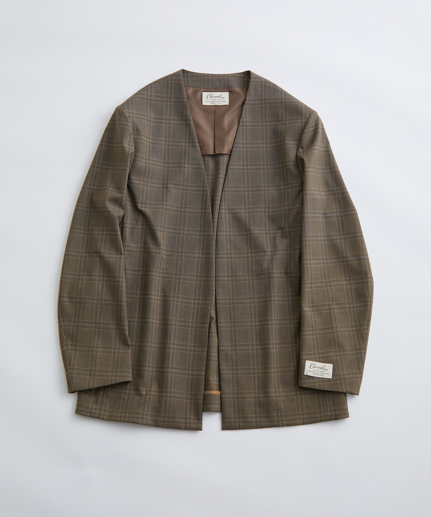 ADAM ET ROPE'「【Chambrer】オーバーサイズ ノーカラー イージー ジャケット / シーズンレス / セットアップ対応」|ノーカラージャケット|