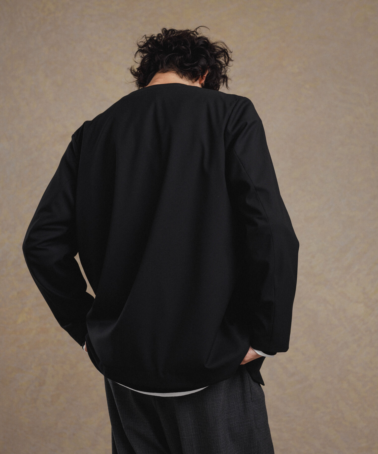 ADAM ET ROPE'「【Chambrer】オーバーサイズ ノーカラー イージー ジャケット / シーズンレス / セットアップ対応」|ノーカラージャケット|