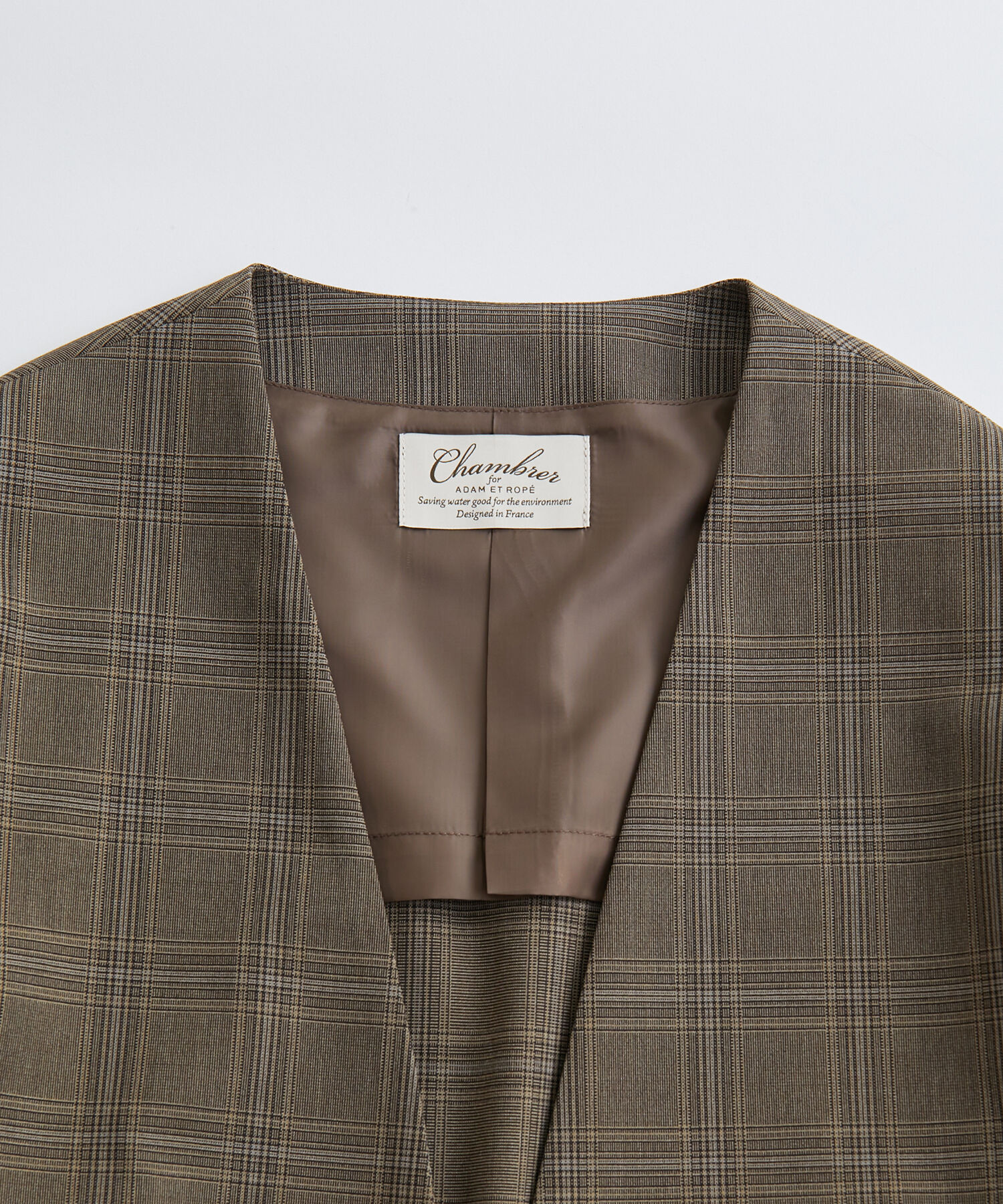 ADAM ET ROPE'「【Chambrer】オーバーサイズ ノーカラー イージー ジャケット / シーズンレス / セットアップ対応」|ノーカラージャケット|