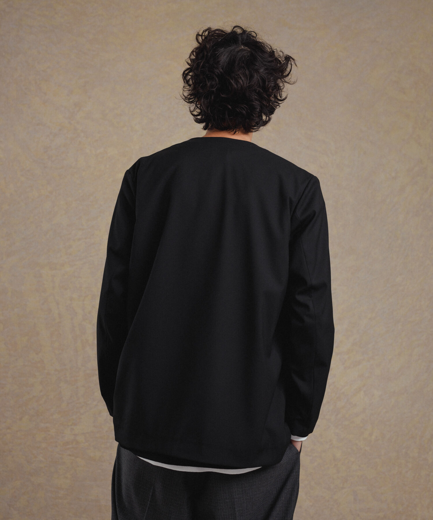 ADAM ET ROPE'「【Chambrer】オーバーサイズ ノーカラー イージー ジャケット / シーズンレス / セットアップ対応」|ノーカラージャケット|