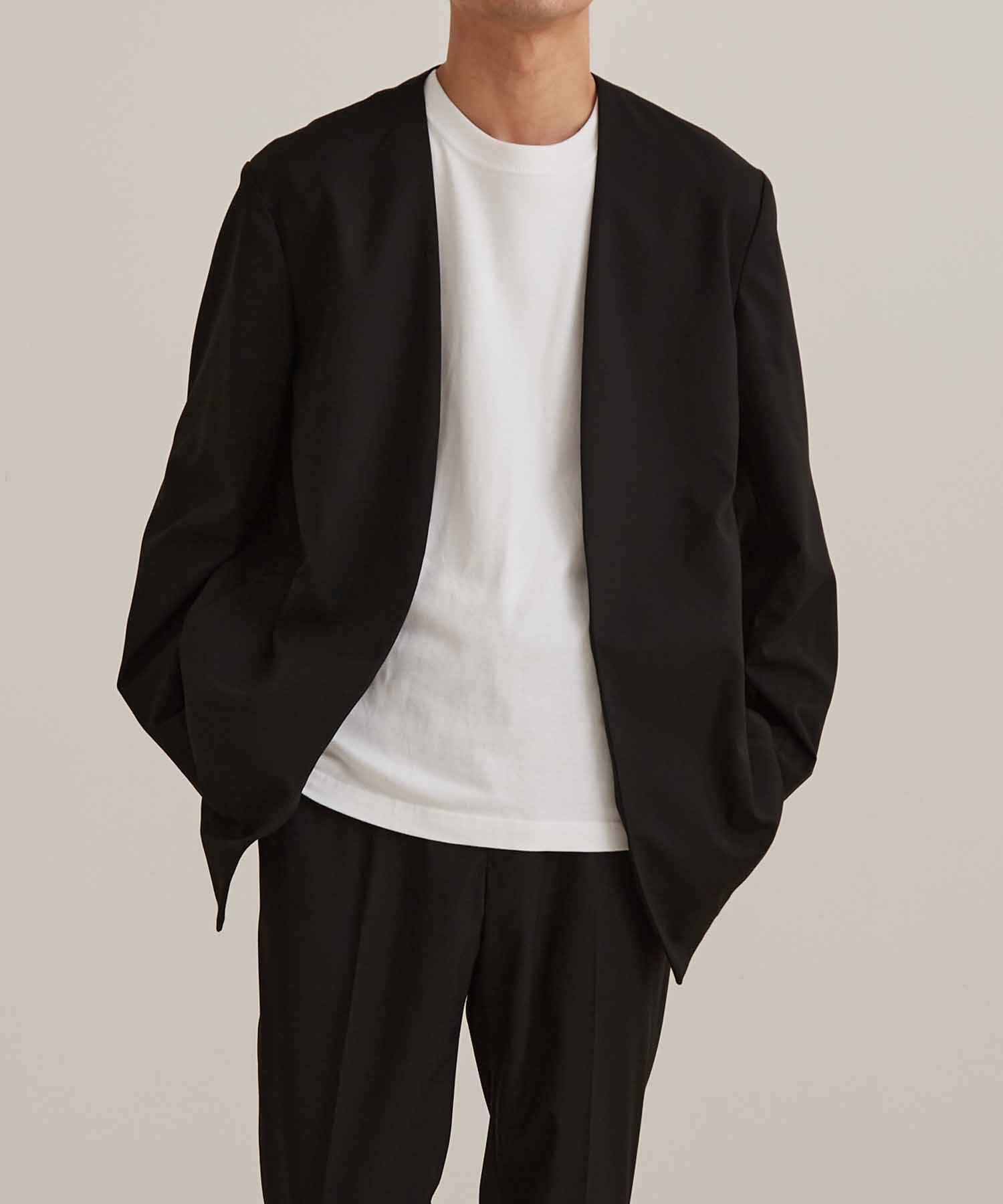 ADAM ET ROPE'「【Chambrer】オーバーサイズ ノーカラー イージー ジャケット / シーズンレス / セットアップ対応」|ノーカラージャケット|