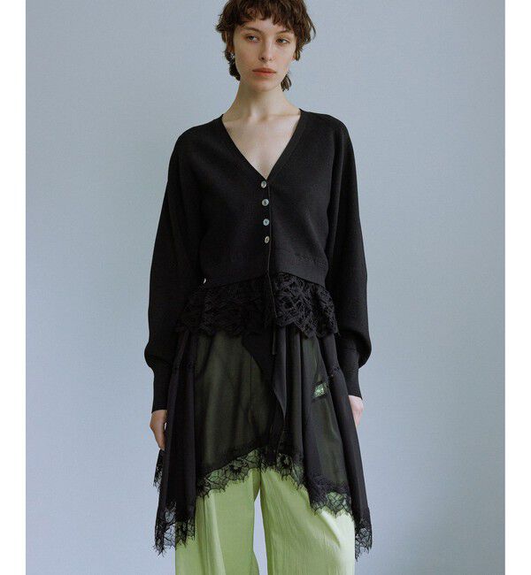 ADAM ET ROPE'「バテンレースコンビニットカーディガン」|カーディガン|