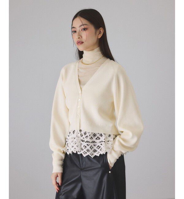 ADAM ET ROPE'「バテンレースコンビニットカーディガン」|カーディガン|