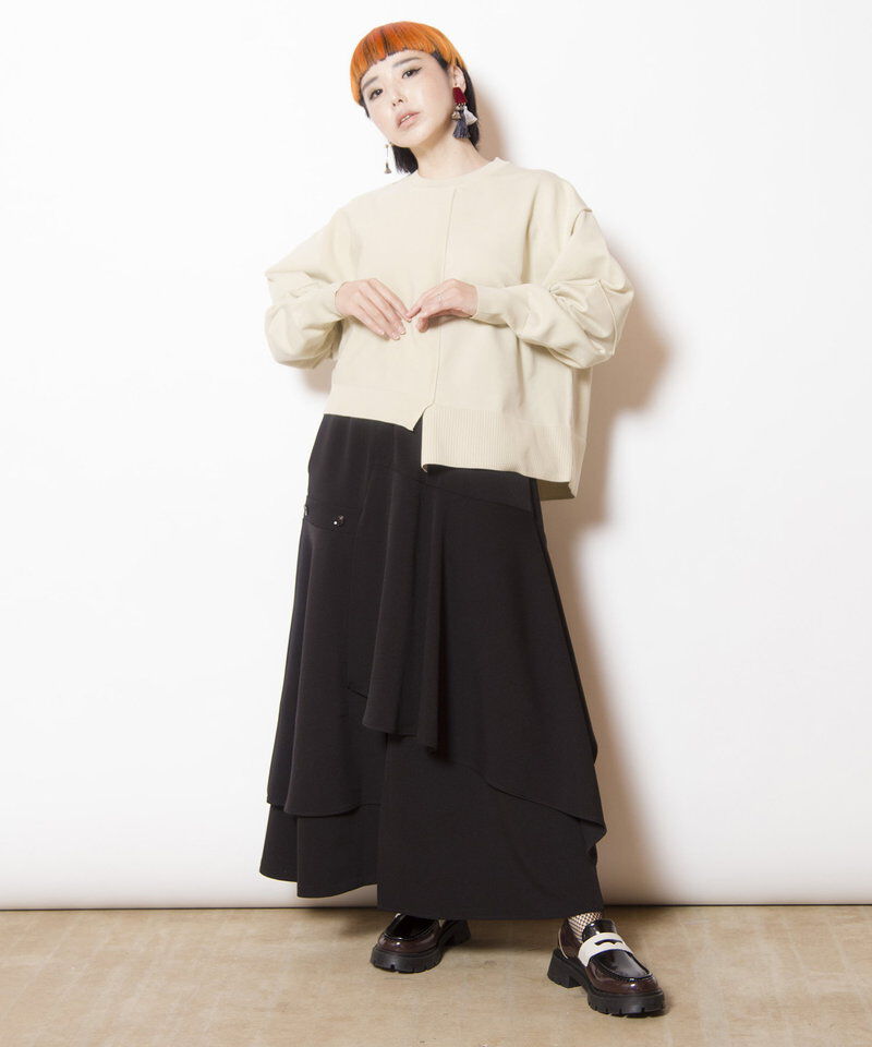  「カーブスリーブニットプルオーバー」|ニット・セーター|