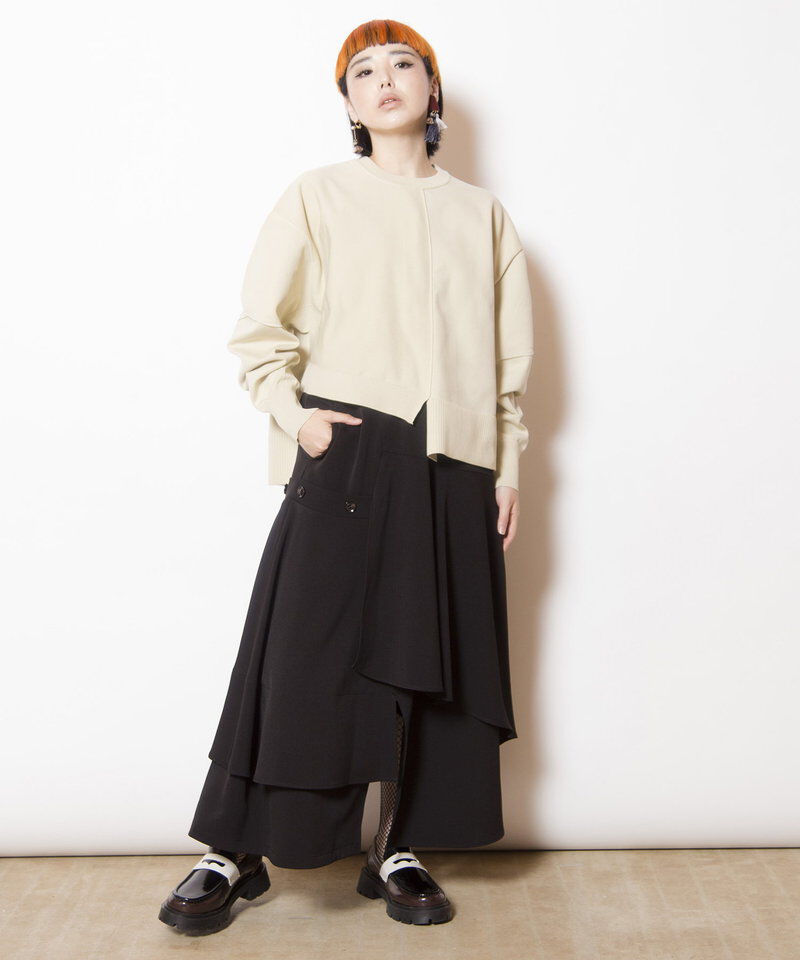  「カーブスリーブニットプルオーバー」|ニット・セーター|