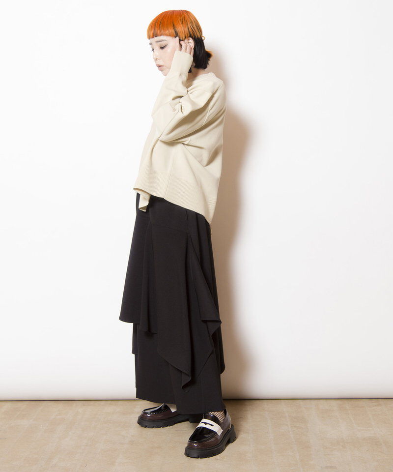  「カーブスリーブニットプルオーバー」|ニット・セーター|