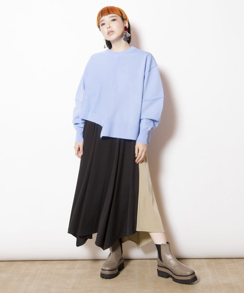  「カーブスリーブニットプルオーバー」|ニット・セーター|