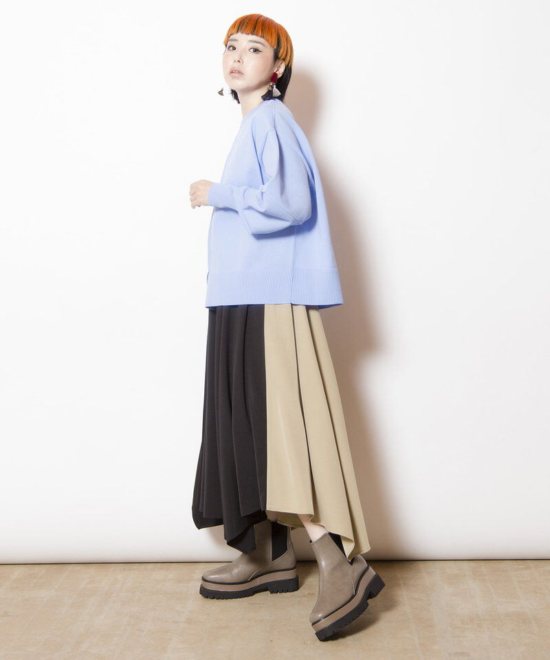  「カーブスリーブニットプルオーバー」|ニット・セーター|