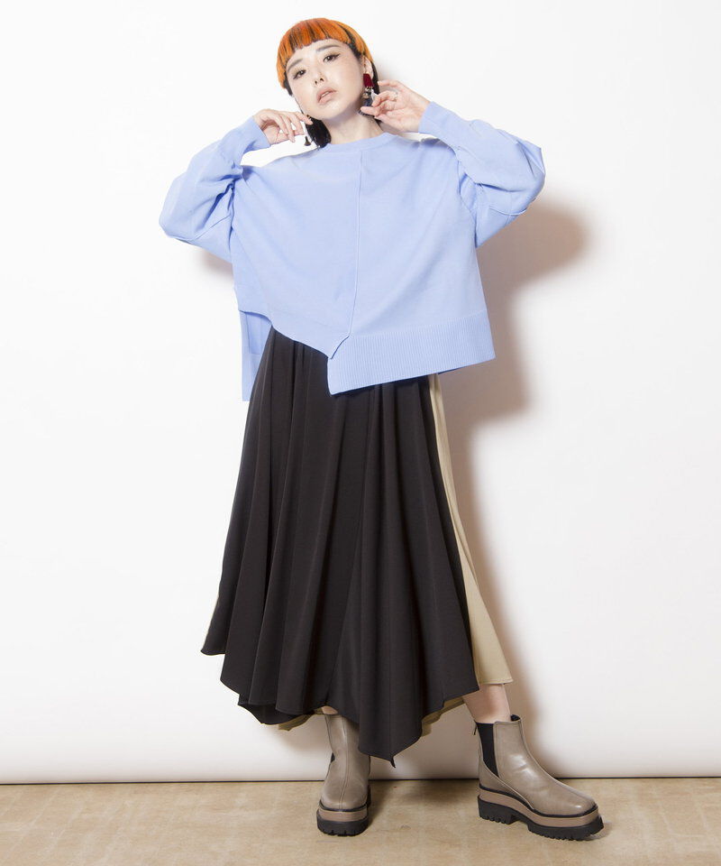  「カーブスリーブニットプルオーバー」|ニット・セーター|