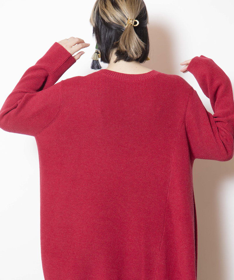  「イレギュラーヘムロングニットプルオーバー」|ニット・セーター|