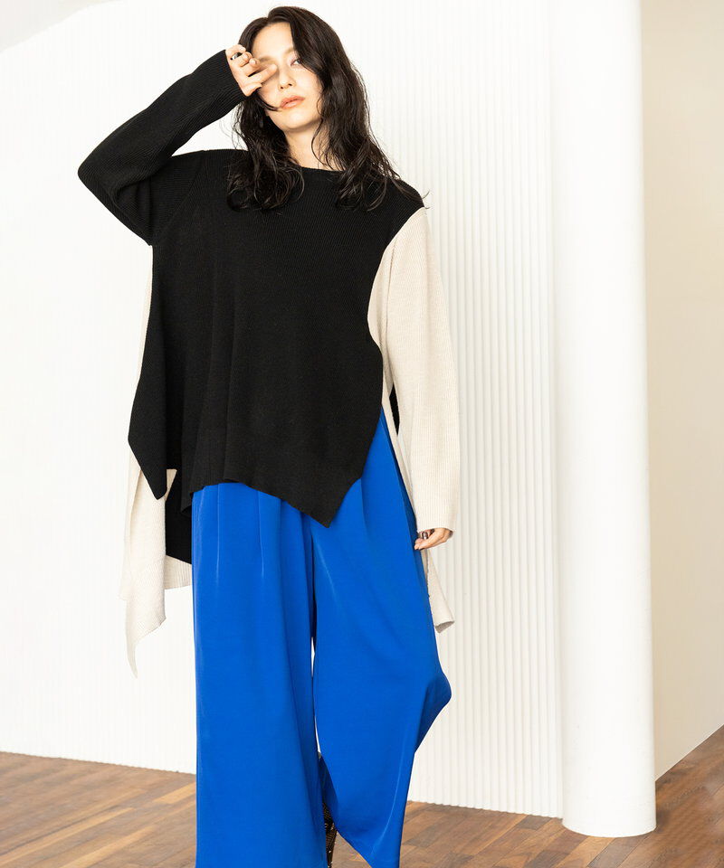  「イレギュラーヘムロングニットプルオーバー」|ニット・セーター|