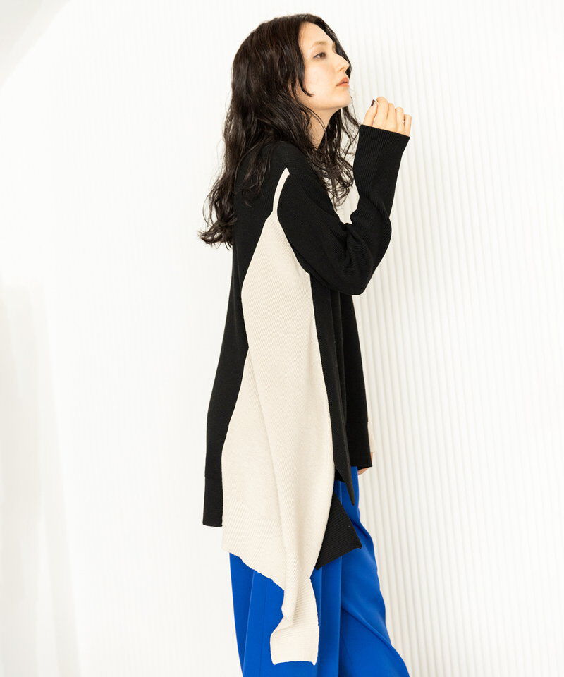  「イレギュラーヘムロングニットプルオーバー」|ニット・セーター|