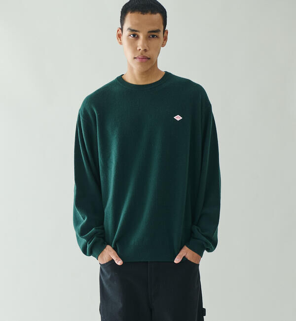DANTON「DANTON | ラムウール クルーネックニットプルオーバー MEN」|ニット・セーター|DKGREEN