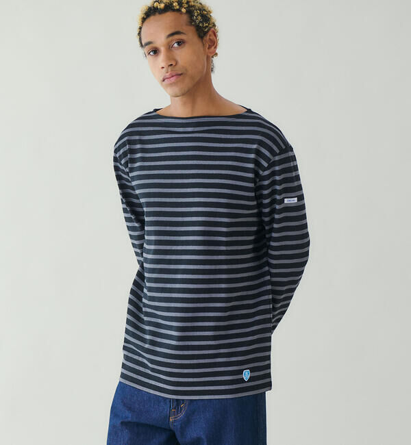 ORCIVAL「ORCIVAL | コットンロード フレンチバスクシャツ MEN」|Tシャツ・カットソー|BLACK系2