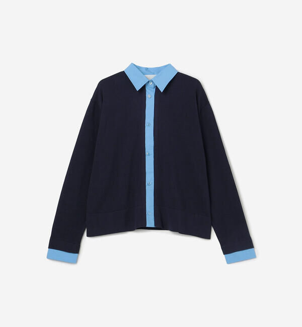  「ADAWAS | レイヤードディティール ニットシャツ WOMEN」|シャツ・ブラウス|MIDNIGHT