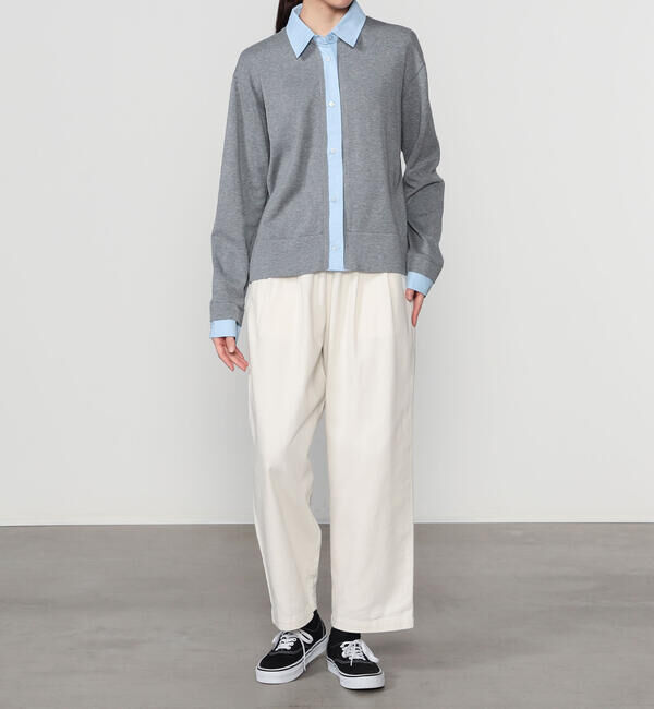  「ADAWAS | レイヤードディティール ニットシャツ WOMEN」|シャツ・ブラウス|