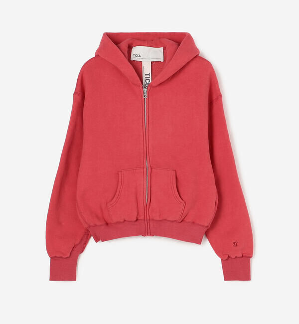  「TICCA | 〈別注〉 ダウニーウラケ ジップパーカー WOMEN」|スウェット・ジャージ|RED