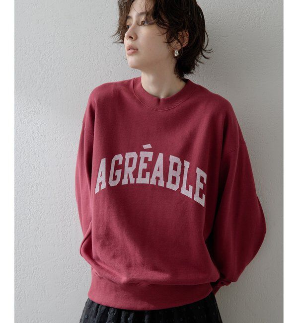 THE PAUSE「【THE PAUSE】ロゴスウェットプルオーバー」|Tシャツ・カットソー|ボルドー