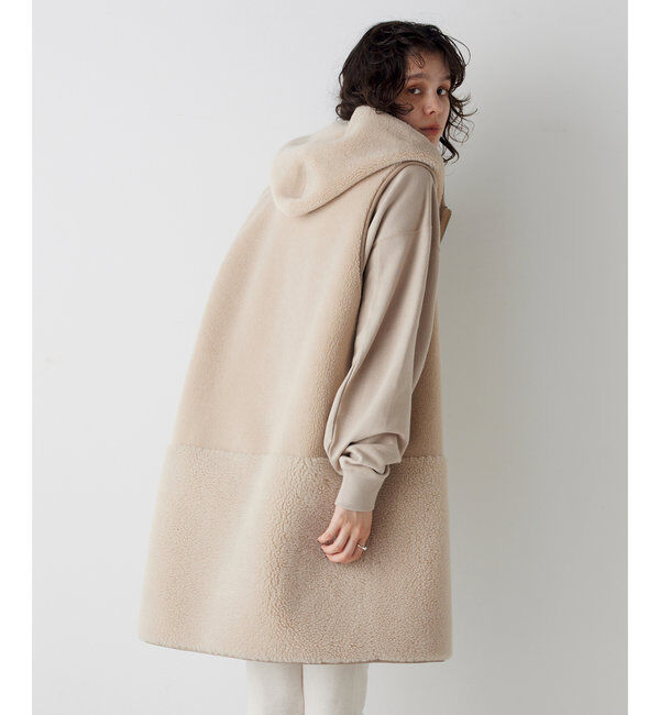 THE PAUSE「【THE PAUSE】ボアフードロングジレ」|ベスト・ジレ|